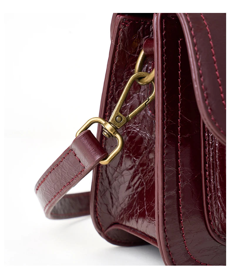 Bolsa Feminina de Couro Genuíno Barcelona | Cross Body Bags | Cores variadas | Detalhe 2 | Vivièn