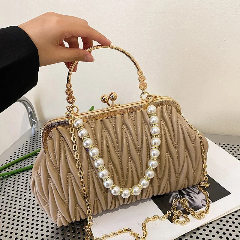 Bolsa Feminina de Couro PU Luxo Veneza | Clutch Bags | Cores variadas | Costas | Vivièn