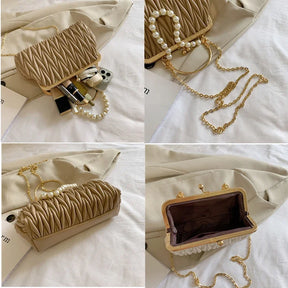 Bolsa Feminina de Couro PU Luxo Veneza | Clutch Bags | Cores variadas | Detalhe 2 | Vivièn