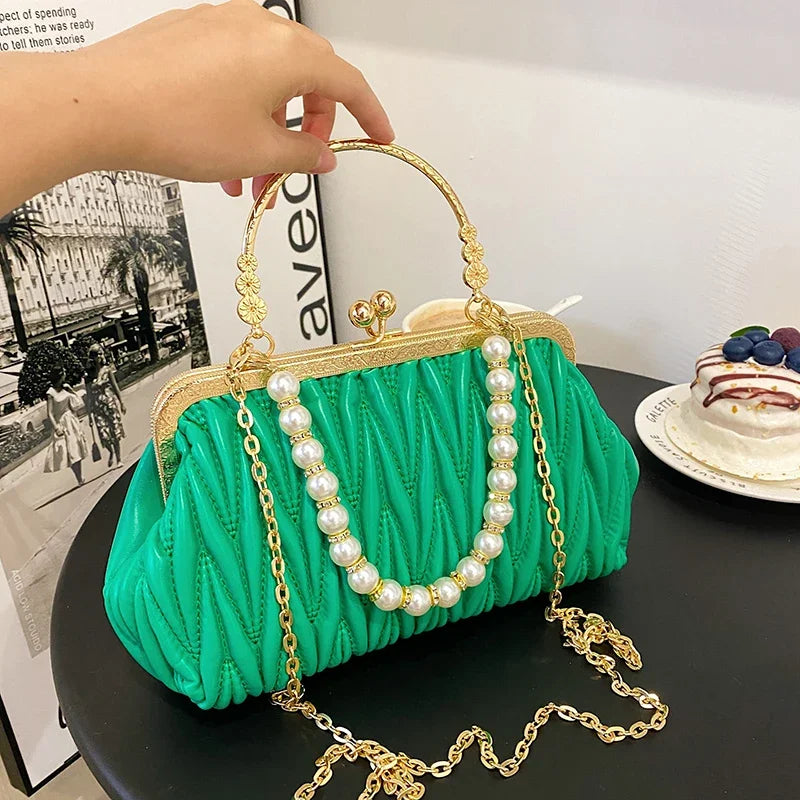 Bolsa Feminina de Couro PU Luxo Veneza | Clutch Bags | Cores variadas | Lateral | Vivièn