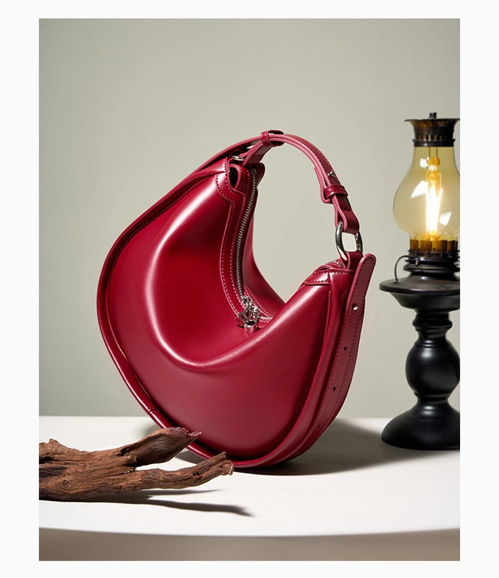 Bolsa Hobo de Couro Genuíno Valentina | Shoulder Bags | Cores variadas | Detalhe 4 | Vivièn
