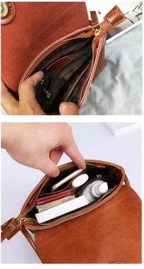 Bolsa Pequena Transversal de Couro Wallet | Cross Body Bags | Cores variadas | Detalhe 1 | Vivièn