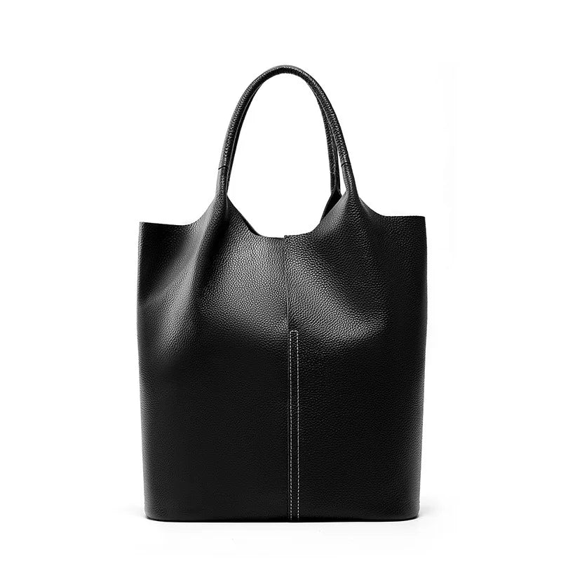 Bolsa Tote de Couro Genuíno Amélie | Bucket Bags | Cores variadas | Detalhe 13 | Vivièn