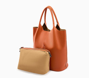 Bolsa Tote de Couro Genuíno Amélie | Bucket Bags | Cores variadas | Detalhe 3 | Vivièn