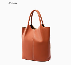 Bolsa Tote de Couro Genuíno Amélie | Bucket Bags | Cores variadas | Detalhe 4 | Vivièn