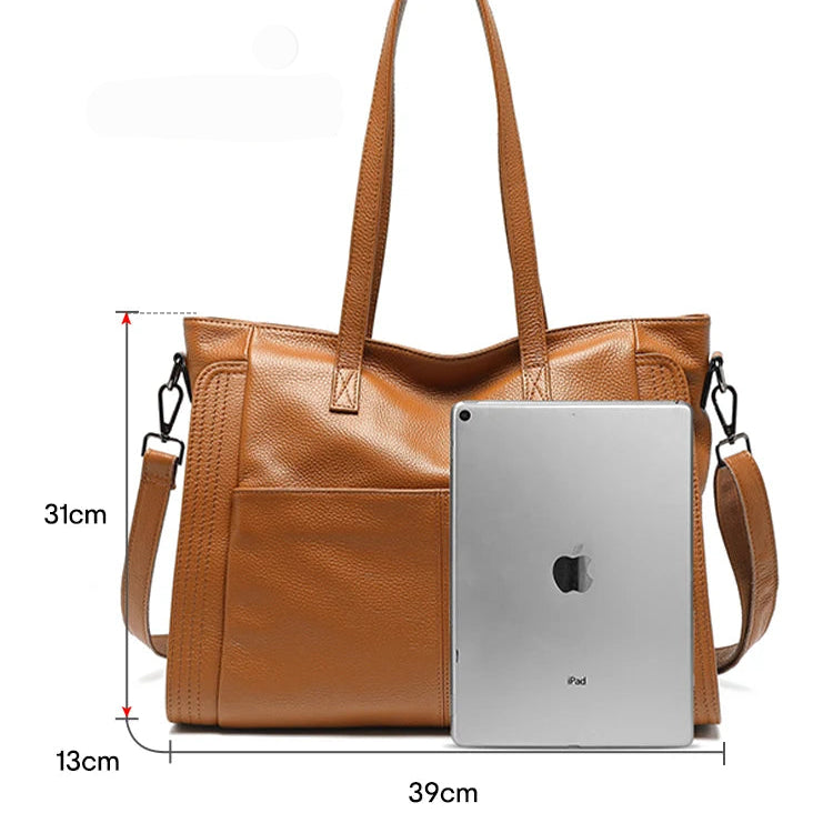 Bolsa Tote de Couro Genuíno Château | Bucket Bags | Cores variadas | Detalhe 9 | Vivièn