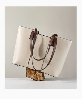Bolsa Tote de Couro Genuíno Estella | Bucket Bags | Cores variadas | Detalhe 3 | Vivièn