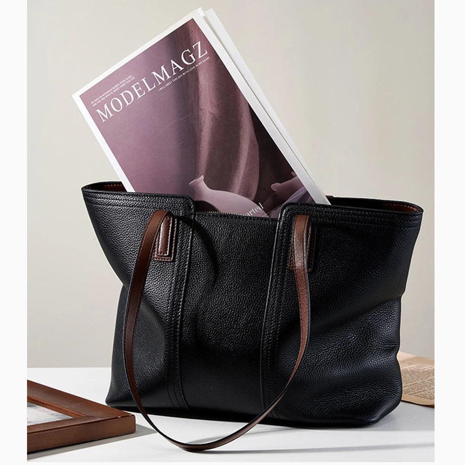 Bolsa Tote de Couro Genuíno Estella | Bucket Bags | Cores variadas | Detalhe 4 | Vivièn