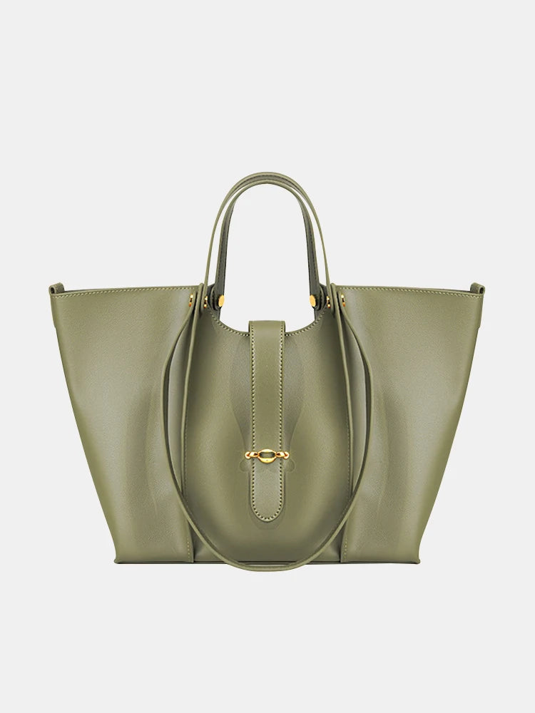 Bolsa Tote de Couro Genuíno Luciana | Bucket Bags | Cores variadas | Detalhe 2 | Vivièn