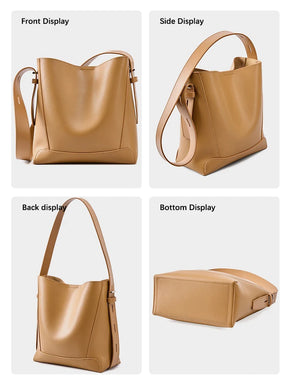 Bolsa Tote de Couro Genuíno Sonia | Bucket Bags | Cores variadas | Detalhe 10 | Vivièn