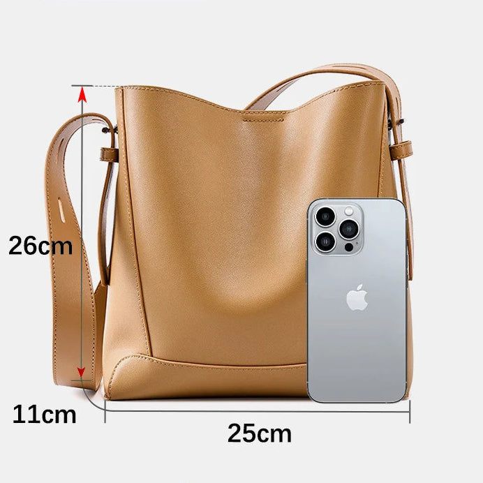 Bolsa Tote de Couro Genuíno Sonia | Bucket Bags | Cores variadas | Detalhe 11 | Vivièn