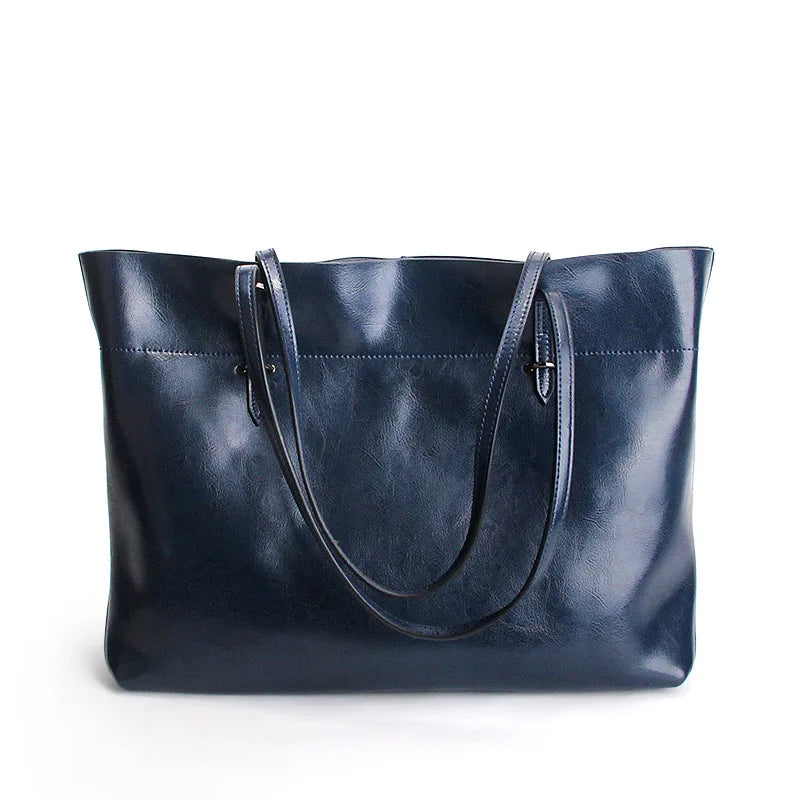 Bolsa Tote de Couro Genuíno Toscana | Bucket Bags | Cores variadas | Detalhe 3 | Vivièn