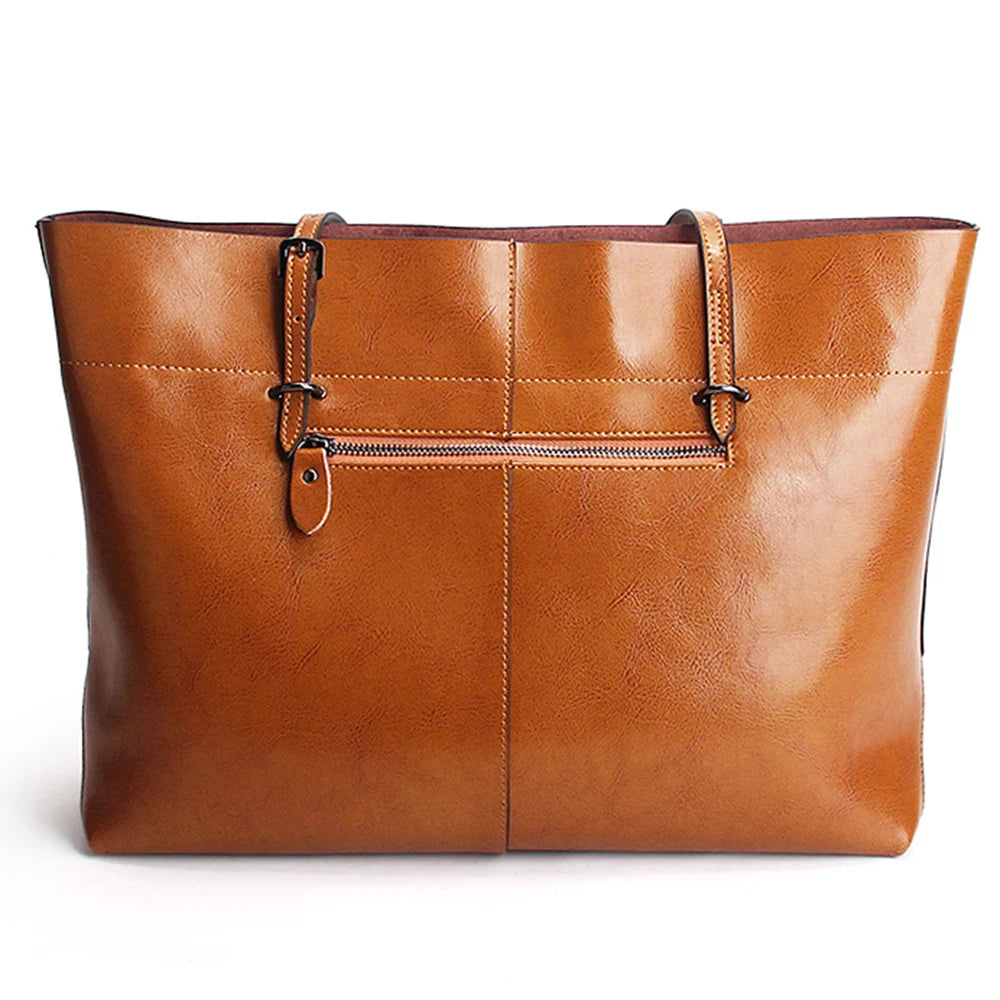 Bolsa Tote de Couro Genuíno Toscana | Bucket Bags | Cores variadas | Lateral | Vivièn
