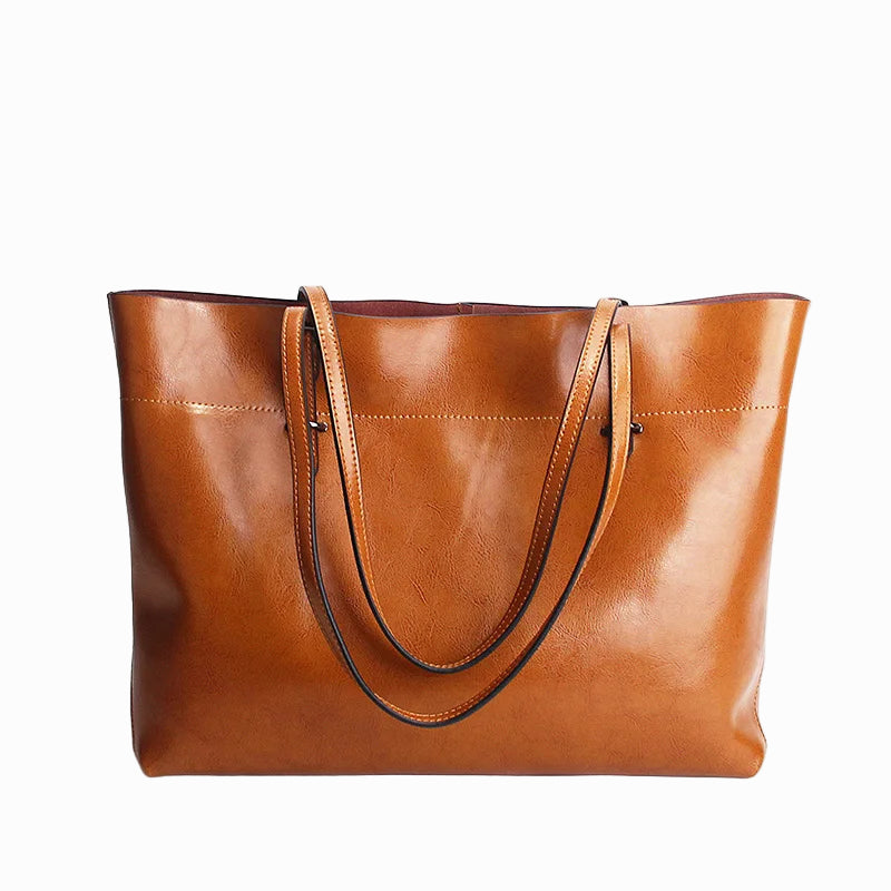 Bolsa Tote de Couro Genuíno Toscana | Bucket Bags | Cores variadas | Vivièn