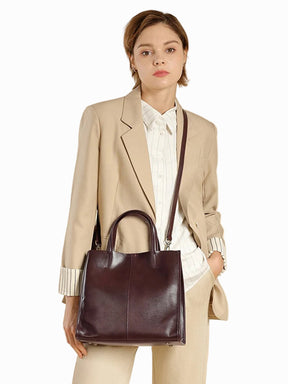 Bolsa Tote de Couro Genuíno Viola | Bucket Bags | Cores variadas | Costas | Vivièn