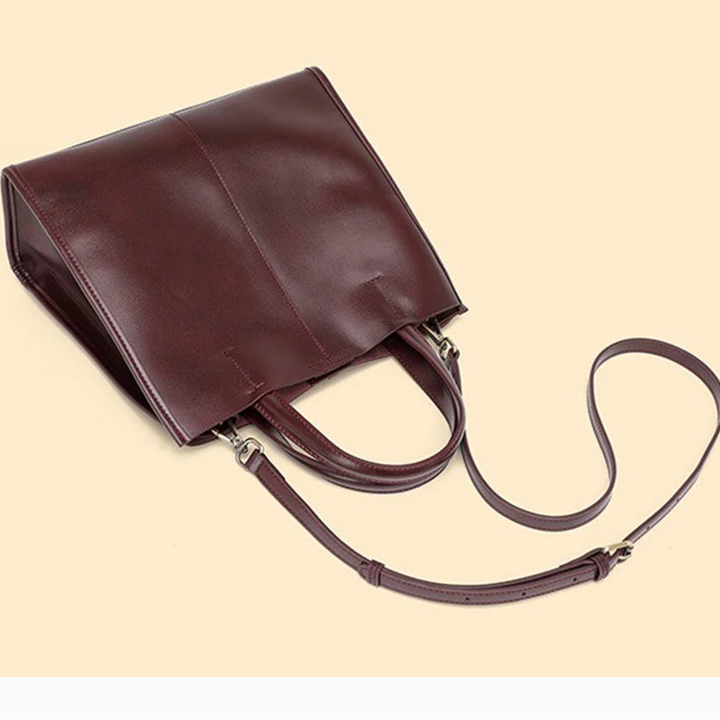 Bolsa Tote de Couro Genuíno Viola | Bucket Bags | Cores variadas | Detalhe 4 | Vivièn