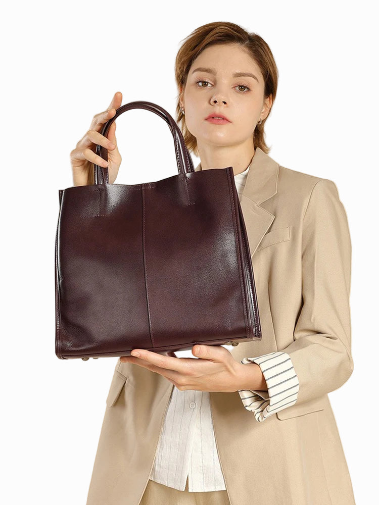 Bolsa Tote de Couro Genuíno Viola | Bucket Bags | Cores variadas | Lateral | Vivièn