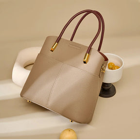 Bolsa Tote de Couro Parisienne | Bucket Bags | Cores variadas | Detalhe 1 | Vivièn