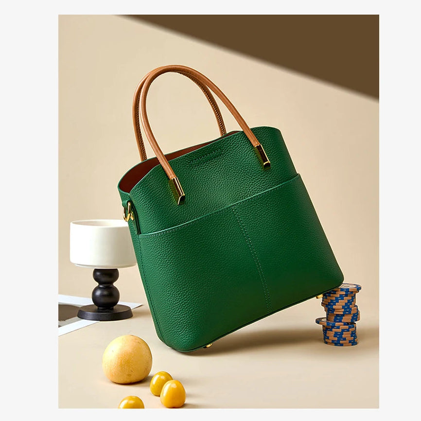 Bolsa Tote de Couro Parisienne | Bucket Bags | Cores variadas | Detalhe 4 | Vivièn