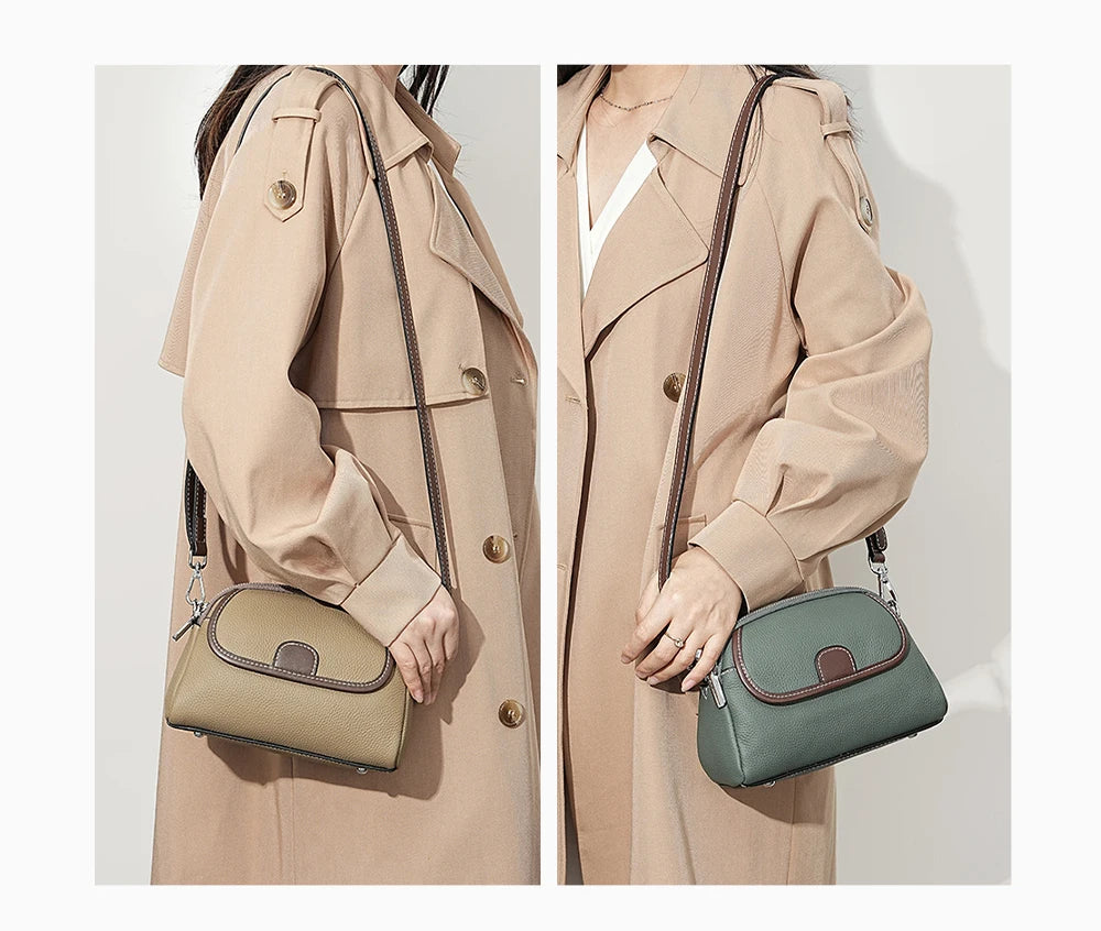 Bolsa Transversal de Couro Genuíno Clarisse | Cross Body Bags | Cores variadas | Detalhe 2 | Vivièn