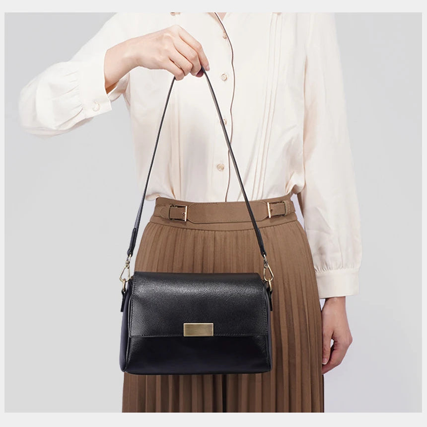 Bolsa Transversal de Couro Genuíno Zency | Cross Body Bags | Cores variadas | Detalhe 2 | Vivièn