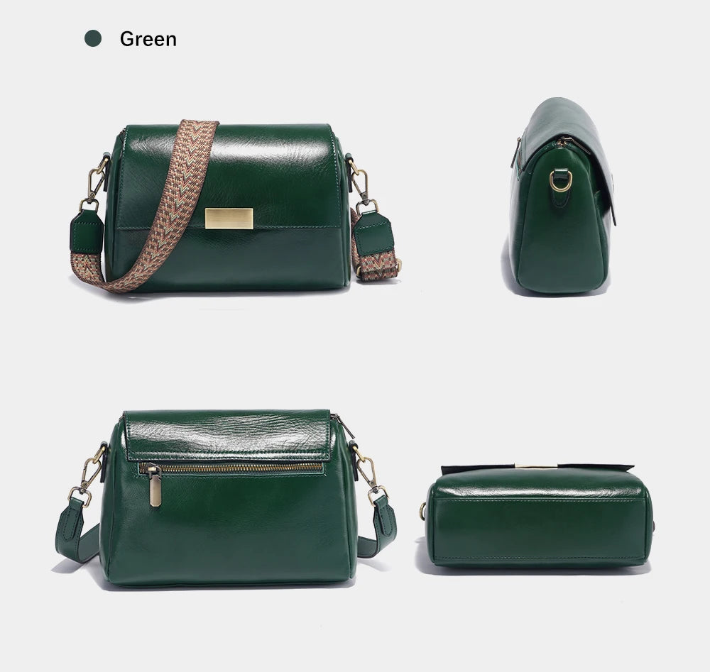 Bolsa Transversal de Couro Genuíno Zency | Cross Body Bags | Cores variadas | Detalhe 5 | Vivièn