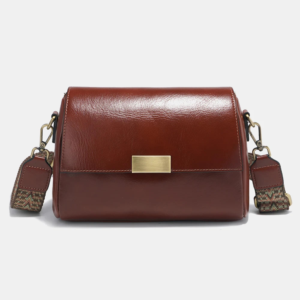 Bolsa Transversal de Couro Genuíno Zency | Cross Body Bags | Cores variadas | Detalhe 8 | Vivièn