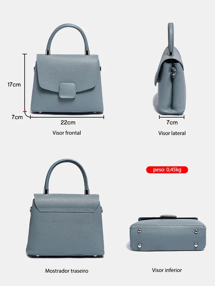 Bolsa Transversal de Couro Hasp | Cross Body Bags | Cores variadas | Detalhe 2 | Vivièn