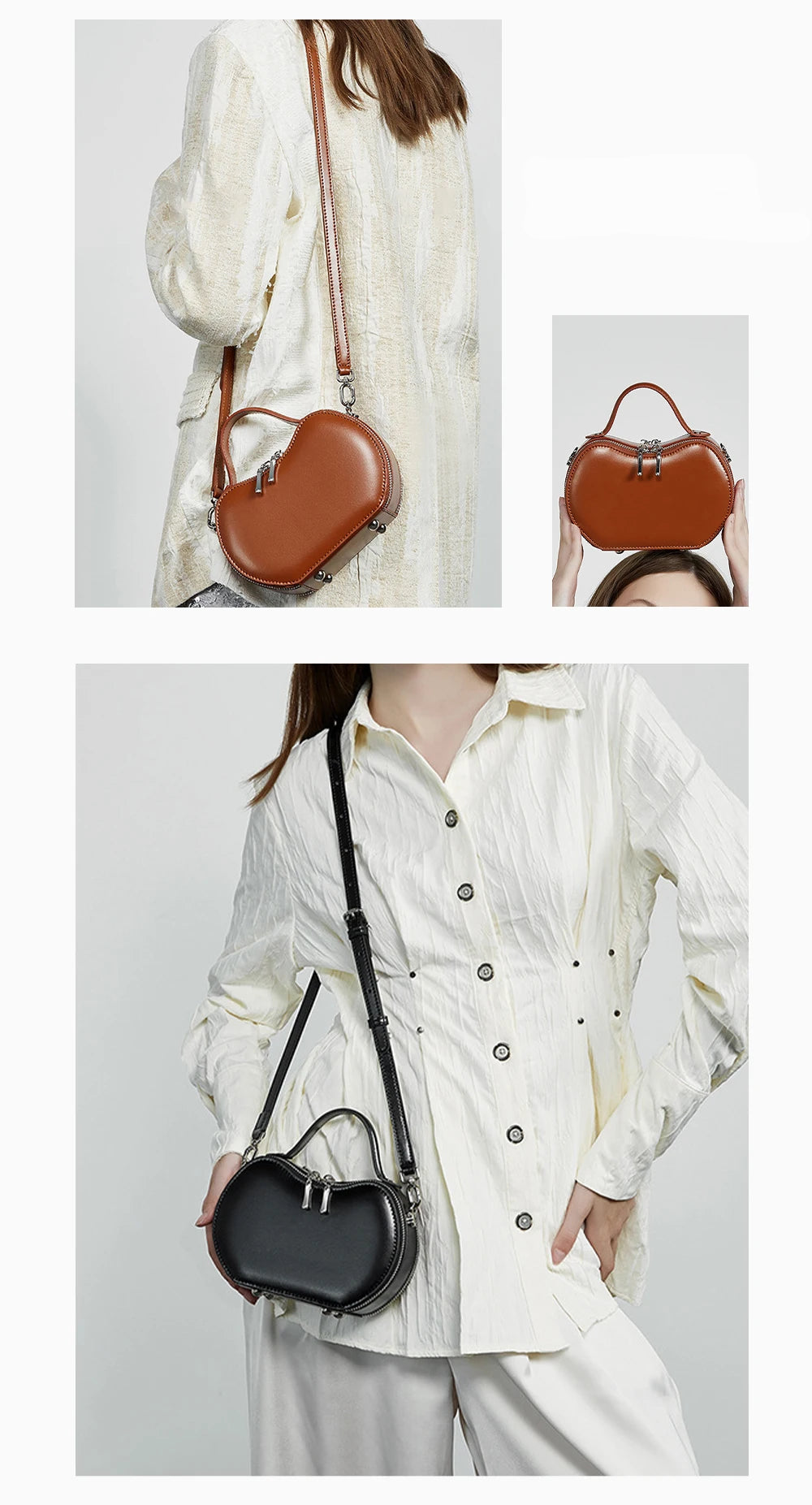 Bolsa Transversal de Couro Sienna | Cross Body Bags | Cores variadas | Detalhe 3 | Vivièn