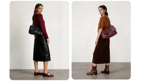Bolsa Turim preta e vinho em looks sofisticados | Vivièn
