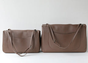 Bolsa Turim taupe em vistas frontal e traseira | Vivièn