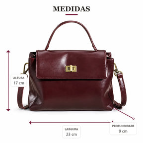 Medidas da Bolsa Victoire vinho: 23 por 17 por 9 centímetros | Vivièn