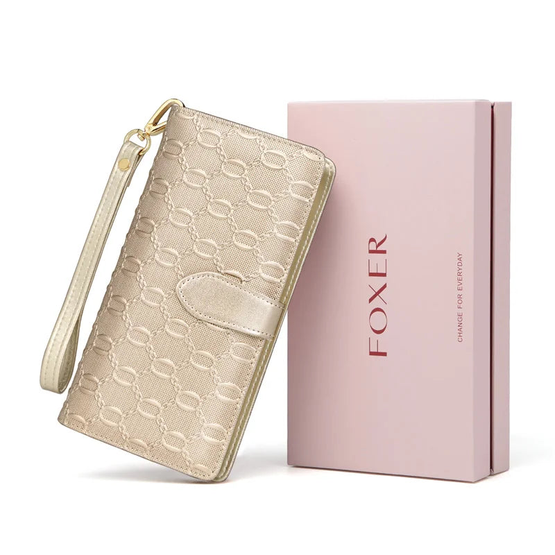 Carteira Feminina de Couro Dominique | Wallets | Dourada | Detalhe 14 | Vivièn