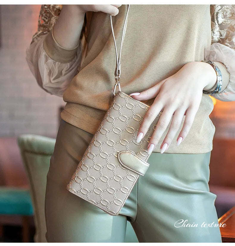 Carteira Feminina de Couro Dominique | Wallets | Dourada | Detalhe 2 | Vivièn