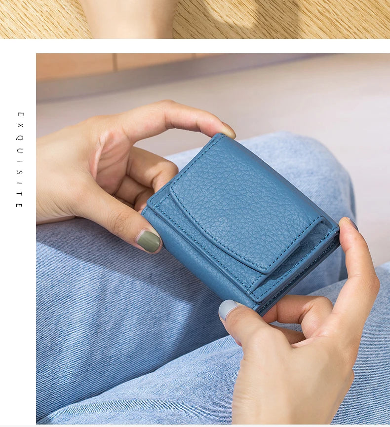 Carteira Feminina de Couro Genuíno Elora | Wallets | Cores variadas | Costas | Vivièn