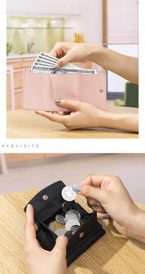Carteira Feminina de Couro Genuíno Elora | Wallets | Cores variadas | Detalhe 4 | Vivièn