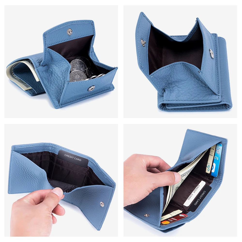 Carteira Feminina de Couro Genuíno Elora | Wallets | Cores variadas | Lateral | Vivièn