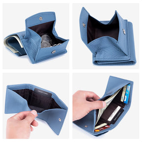Carteira Feminina de Couro Genuíno Elora | Wallets | Cores variadas | Lateral | Vivièn