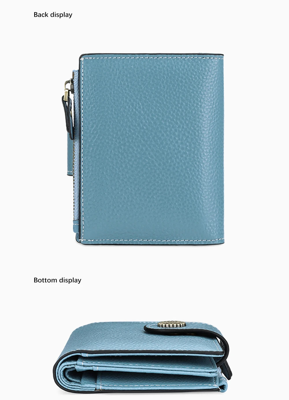 Carteira Feminina de Couro Genuíno Kira | Wallets | Cores variadas | Detalhe 2 | Vivièn
