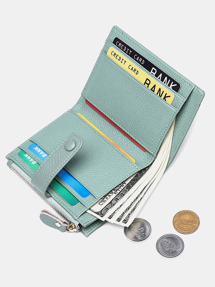 Carteira Feminina de Couro Genuíno Maia | Wallets | Cores variadas | Lateral | Vivièn