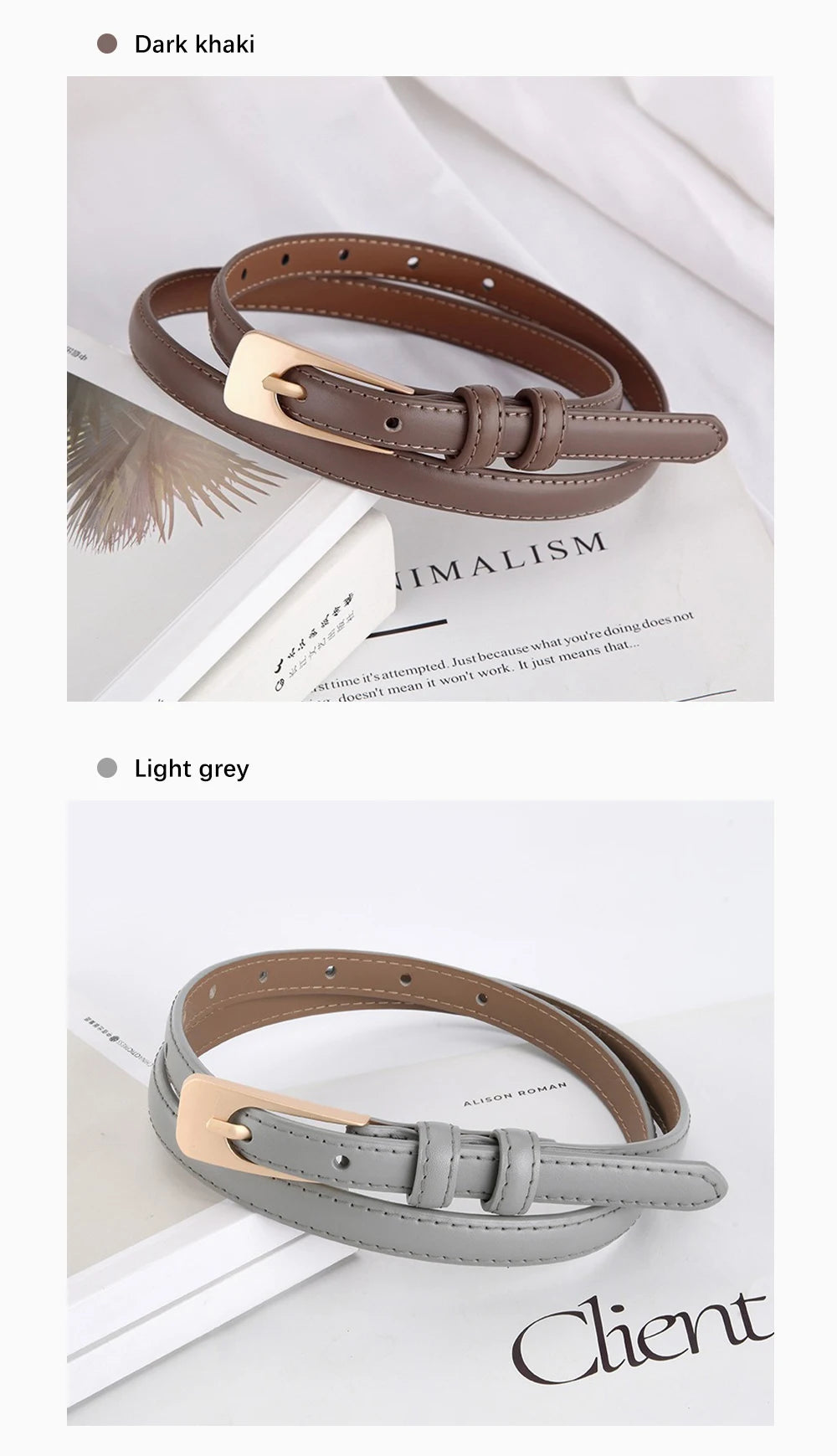 Cinto Feminino de Couro Alba | Belts | Cores variadas | Detalhe 5 | Vivièn