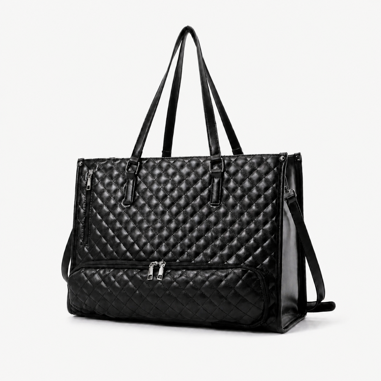 Bolsa Tote Workday preta fechada em vista frontal | Vivièn