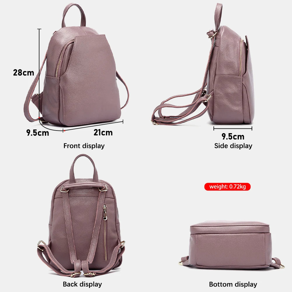 Mochila Feminina de Couro Genuíno Daphne | Backpacks | Cores variadas | Detalhe 4 | Vivièn