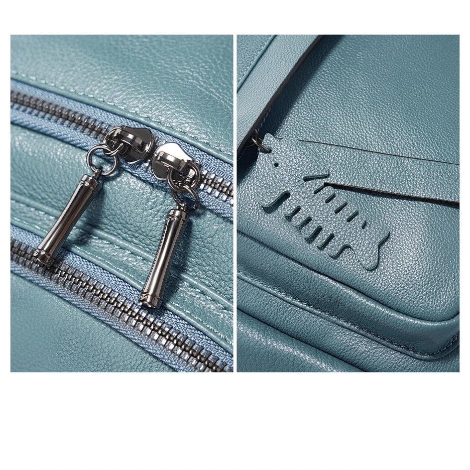 Mochila Feminina de Couro Genuíno Elisa | Backpacks | Cores variadas | Detalhe 1 | Vivièn