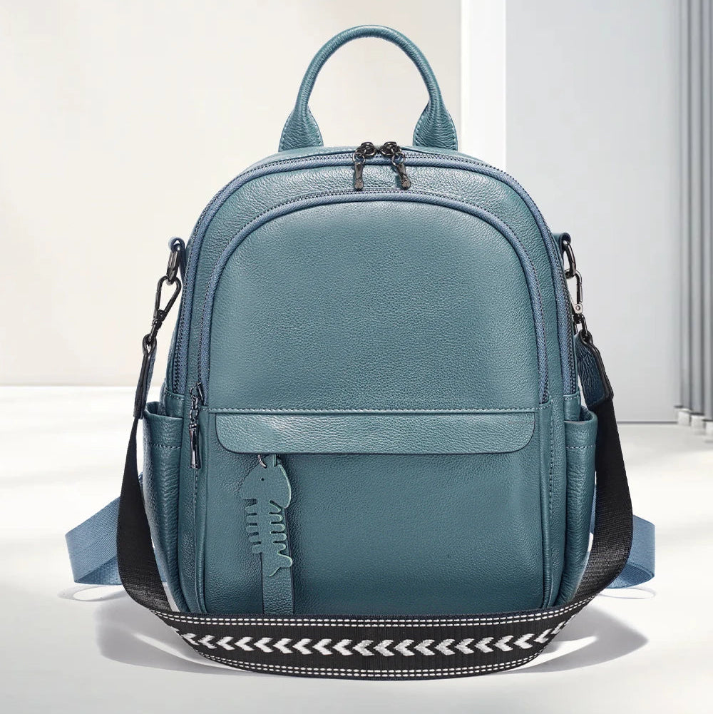 Mochila Feminina de Couro Genuíno Elisa | Backpacks | Cores variadas | Detalhe 4 | Vivièn