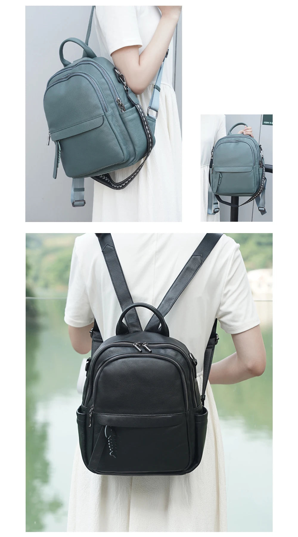 Mochila Feminina de Couro Genuíno Elisa | Backpacks | Cores variadas | Detalhe 5 | Vivièn