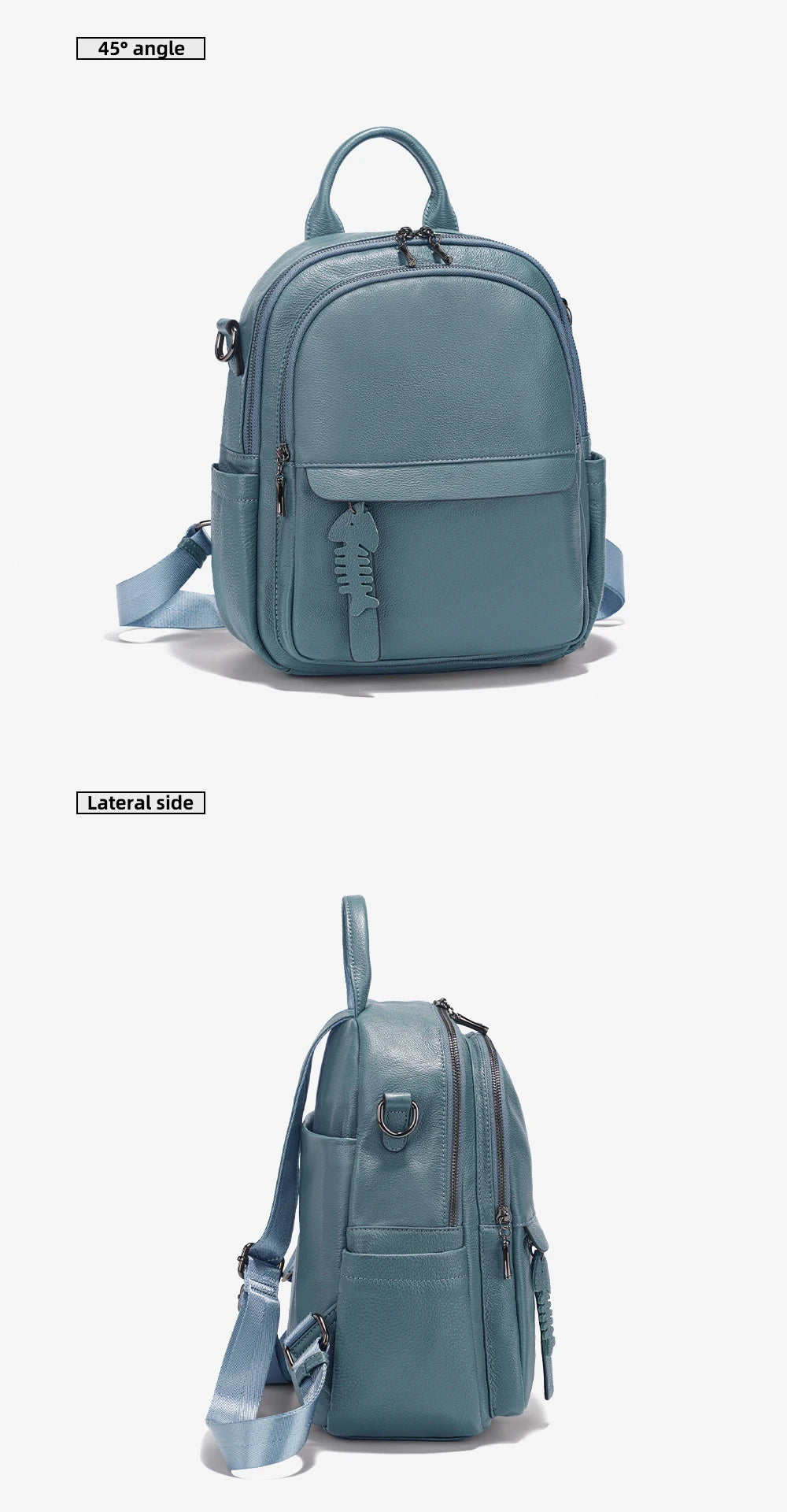 Mochila Feminina de Couro Genuíno Elisa | Backpacks | Cores variadas | Detalhe 6 | Vivièn