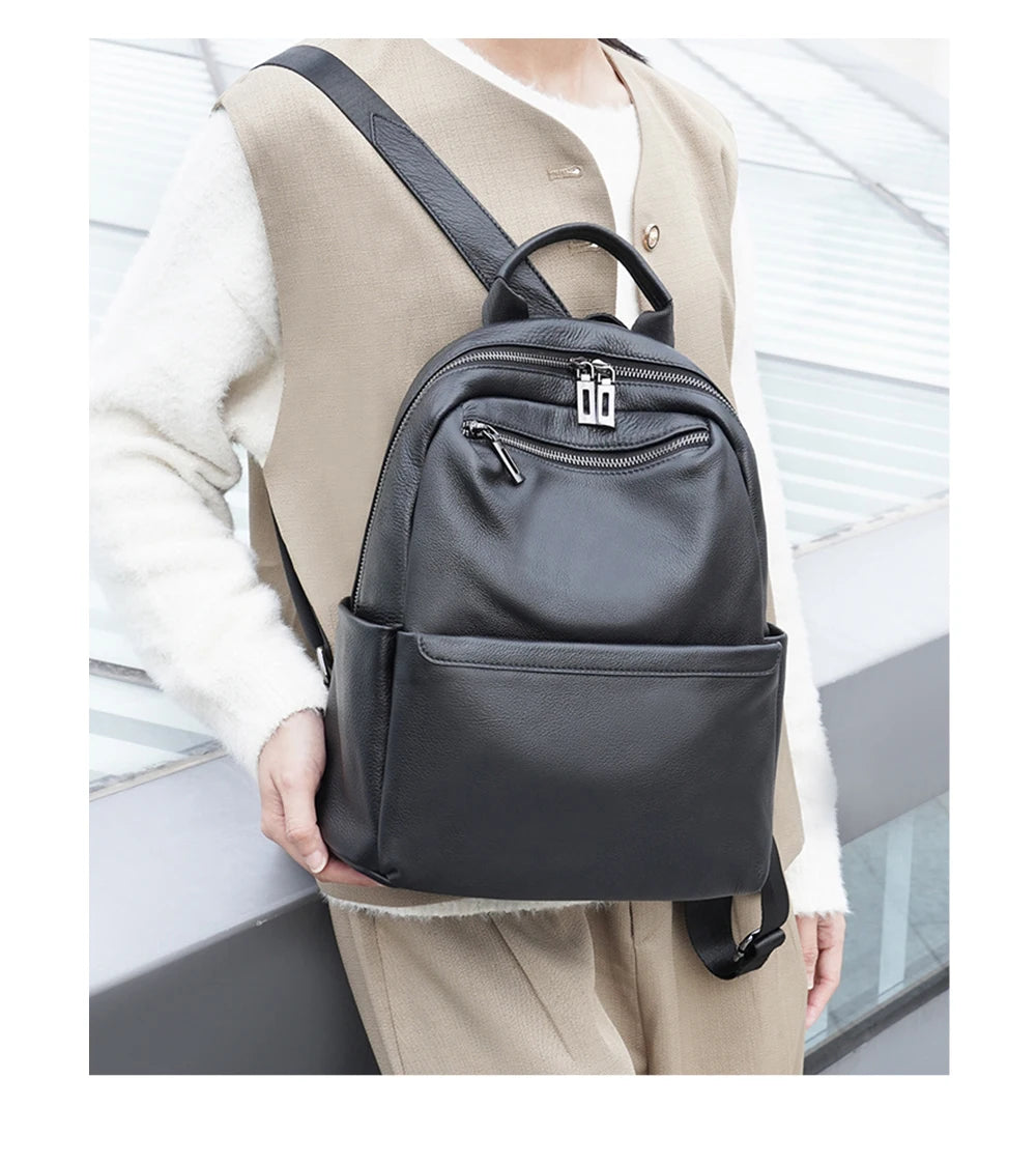 Mochila Feminina de Couro Genuíno Gabrielle | Backpacks | Cores variadas | Costas | Vivièn
