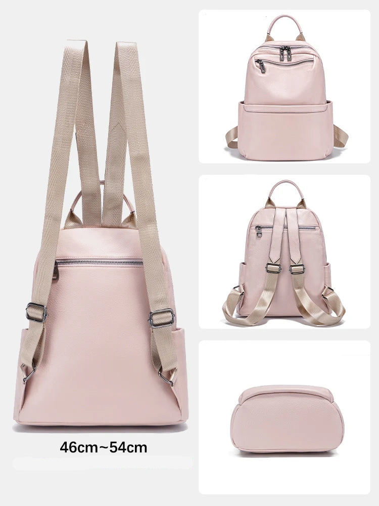 Mochila Feminina de Couro Genuíno Gabrielle | Backpacks | Cores variadas | Detalhe 1 | Vivièn