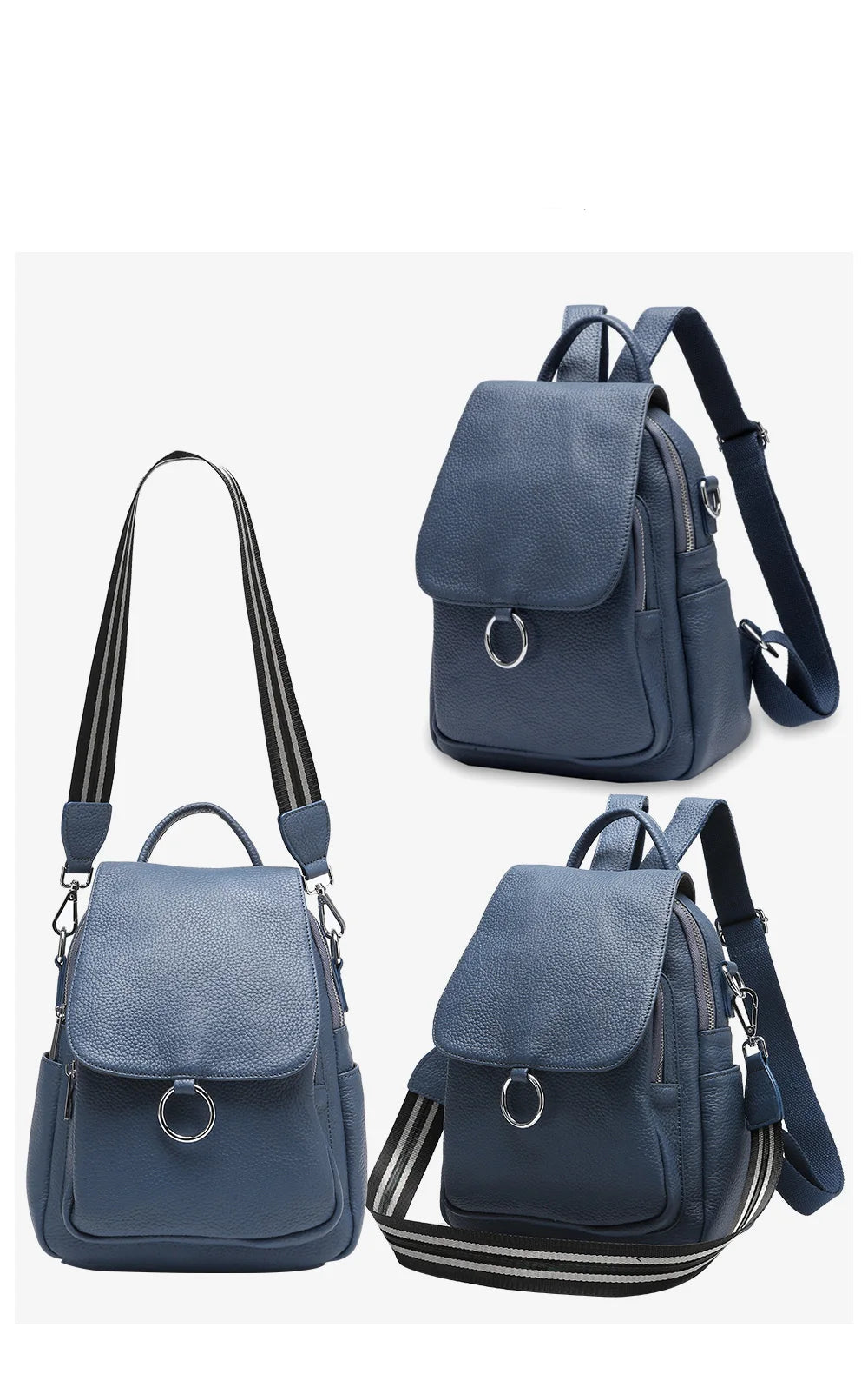 Mochila Feminina de Couro Viviane | Backpacks | Cores variadas | Detalhe 6 | Vivièn